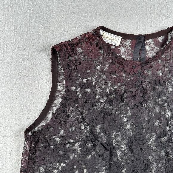 50s Frederick’s of Hollywood Black Sheer Cotton Lace Tank Top Small‎ Burlesque - Picture 10 of 16